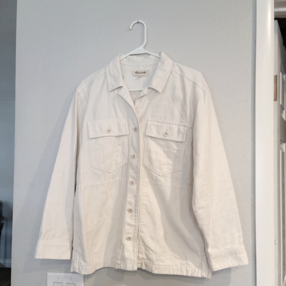 Madewell Drakefield Shirt-Jacket in Ecru - Picture 2 of 10